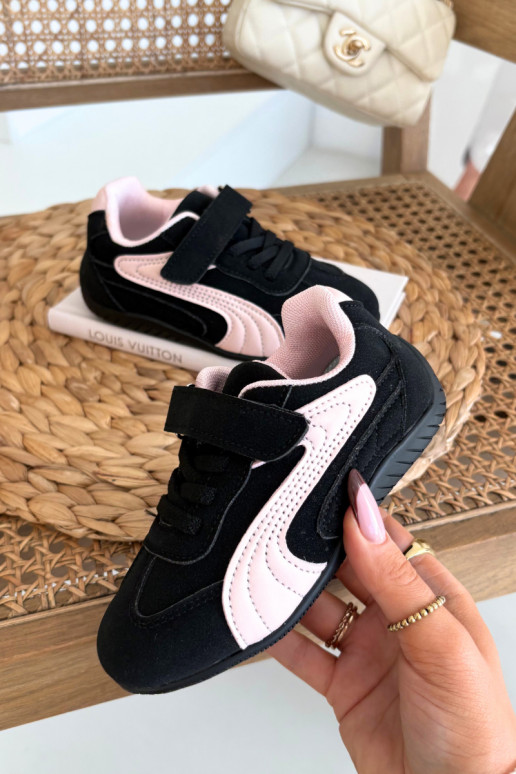 Children's Sport Shoes with Velcro Black Pink Perrin