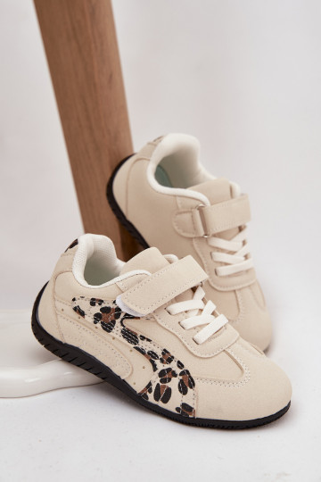 Children's Sports Shoes With Velcro Beige With Panther Print Perrin