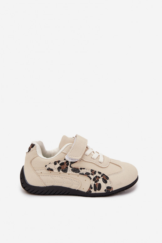 Children's Sports Shoes With Velcro Beige With Panther Print Perrin