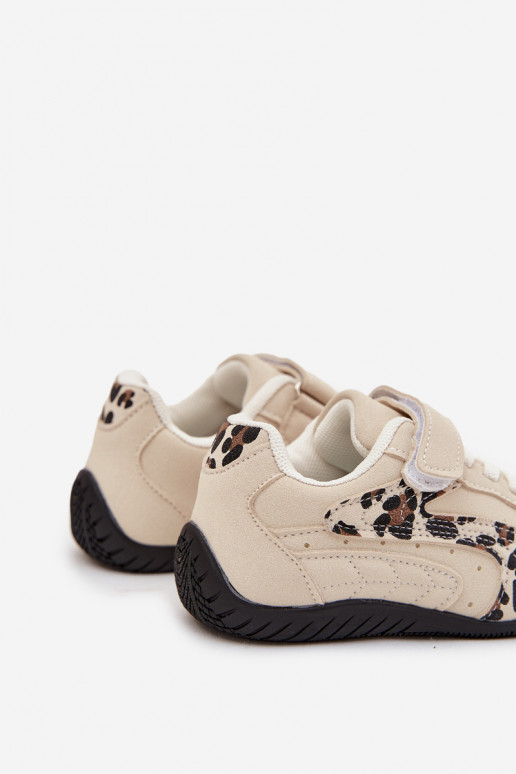 Children's Sports Shoes With Velcro Beige With Panther Print Perrin