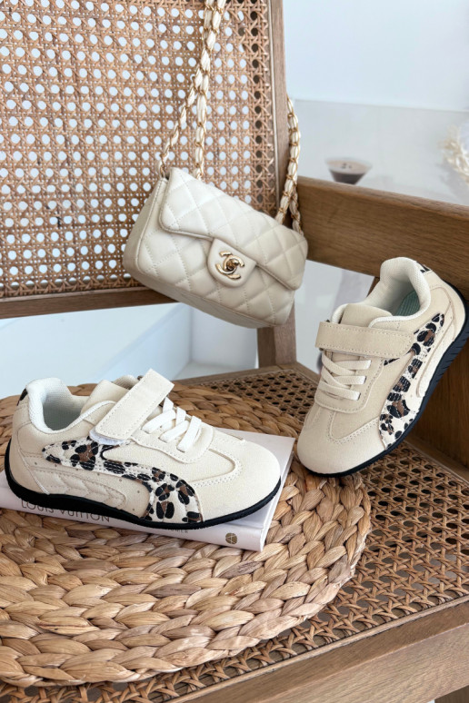 Children's Sports Shoes With Velcro Beige With Panther Print Perrin