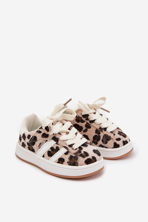 Sports Shoes Sneakers Kids Leopard Beige Amelle