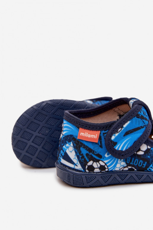 Kids slippers Milami with Velcro balls navy Jasimrra