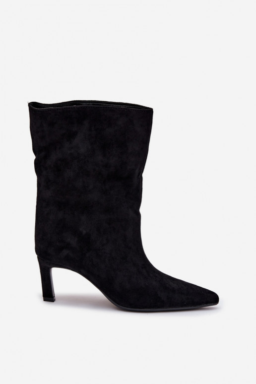 Slip-on Women's Ankle Boots on Heel Black Solvienne