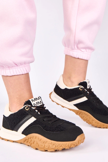 Czarne sneakersy ocieplane z futerkiem Sanna 2