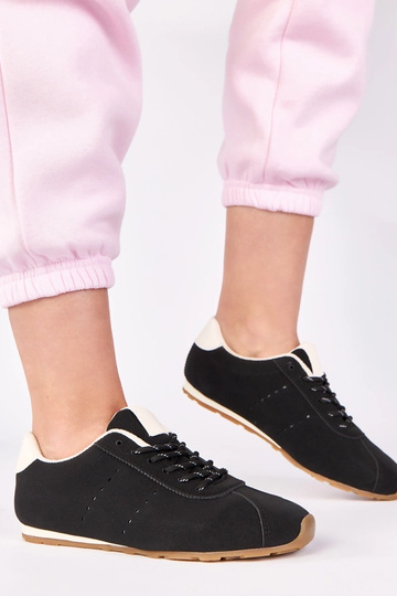 Czarne sneakersy z białym... 2