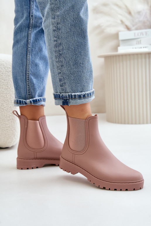 Women's Rubber Boots With Elastic Inserts Dirty Pink Ciariel