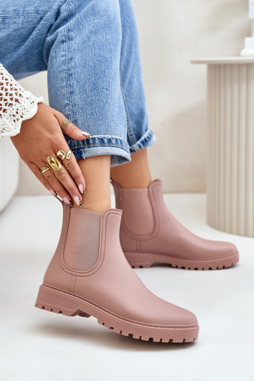 Women's Rubber Boots With Elastic Inserts Dirty Pink Ciariel