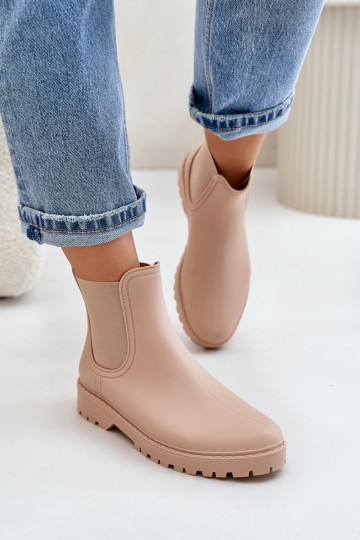 Women's Rubber Boots With Elastic Inserts Beige Ciariel 2