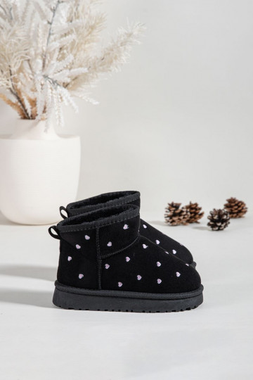 Children's Snow Boots With Hearts Black Gracina