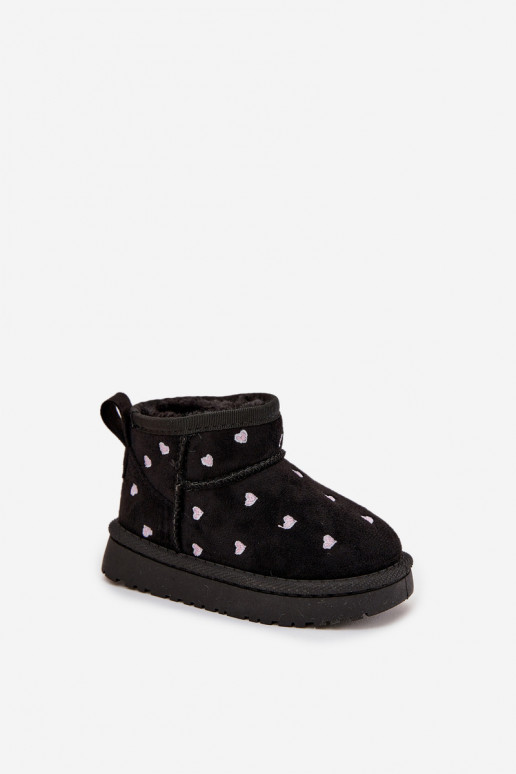 Children's Snow Boots With Hearts Black Gracina