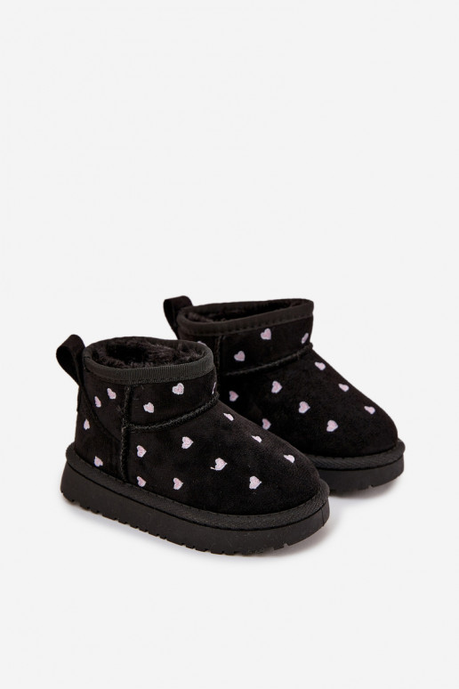 Children's Snow Boots With Hearts Black Gracina
