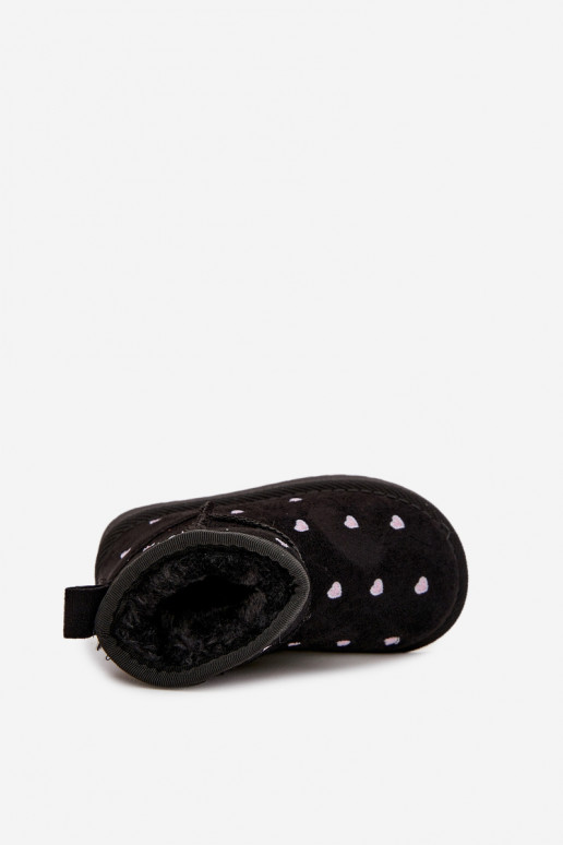 Śniegowce DziecięcewithSerduszkami Czarne Gracina