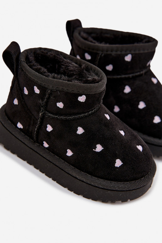 Children's Snow Boots With Hearts Black Gracina