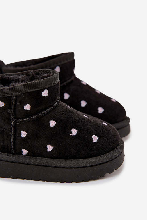 Children's Snow Boots With Hearts Black Gracina