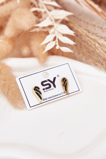 Women's Earrings Gold Beautiful Wings Fly Away