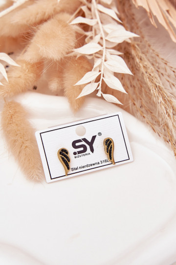 Women's Earrings Gold Beautiful Wings Fly Away 2