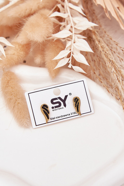 Women's Earrings Gold Beautiful Wings Fly Away