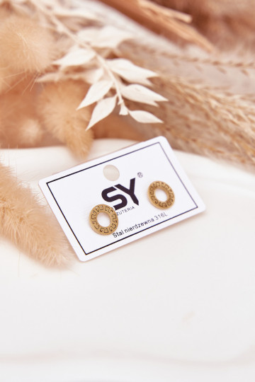 Gold Earrings Small Circles Made Of Stainless Steel 2