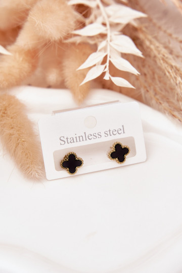Earrings made of stainless steel black-golden