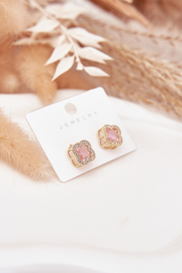 Earrings with cubic zirconia rose gold