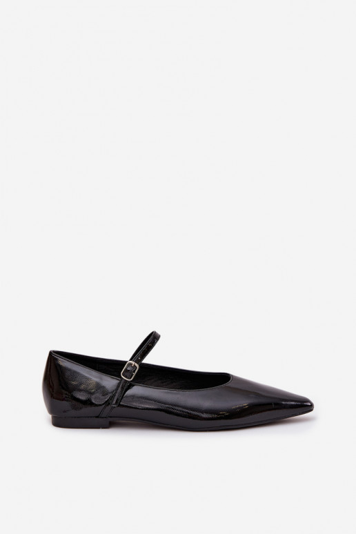 Patent leather Ballerinas with Strap Black Jarelle