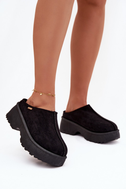 Women's Low Snow Boots on Platform Black Yrenna