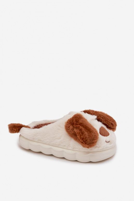 Furry Ladies Slippers Dogs Brown Faylen