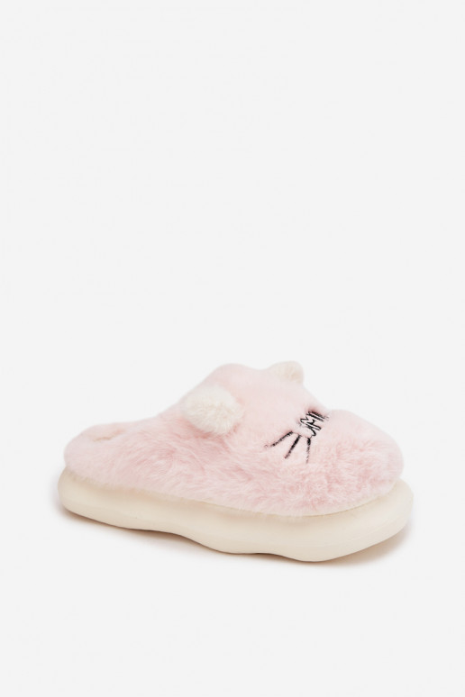 Furry Ladies Slippers Smile Pink Lexira