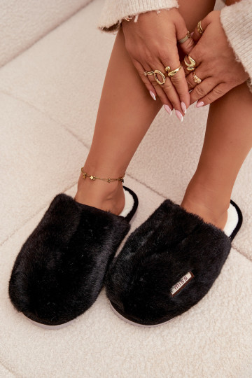 Furry Women's Slippers Black Belinna