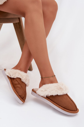 Women's slippers with fur Camel Carisse