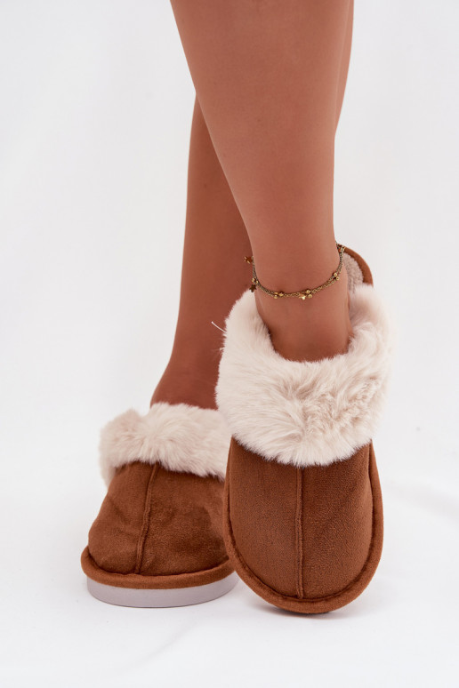 Women's slippers with fur Camel Carisse