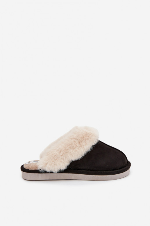 Women's slippers with fur Black Zanelia