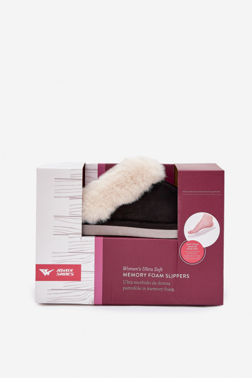 Women's slippers with fur Black Zanelia