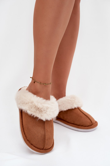 Women's slippers with fur Camel Delissa 2