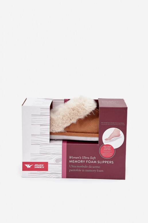 Women's slippers with fur Camel Delissa