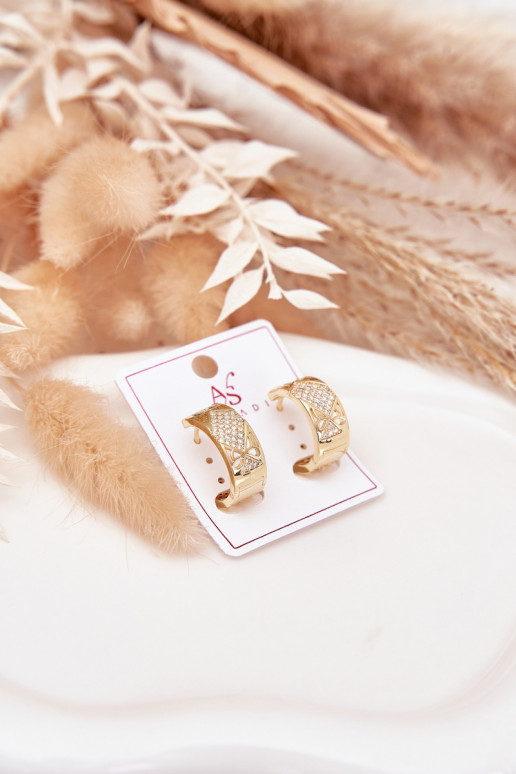 Kolczyki Damskie Stal ChirurgicznawithCyrkoniami Złote