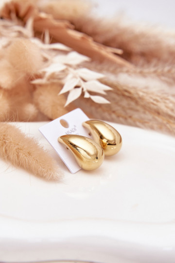 Women's Earrings Surgical Steel Large Drops Gold