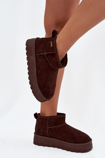 Low Snow Boots On Platform Big Star OO274A101 Chocolate