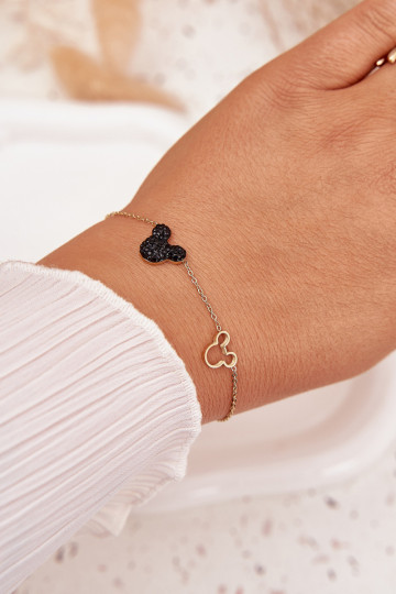 Stainless Steel Bracelet Mickey Mouse Gold