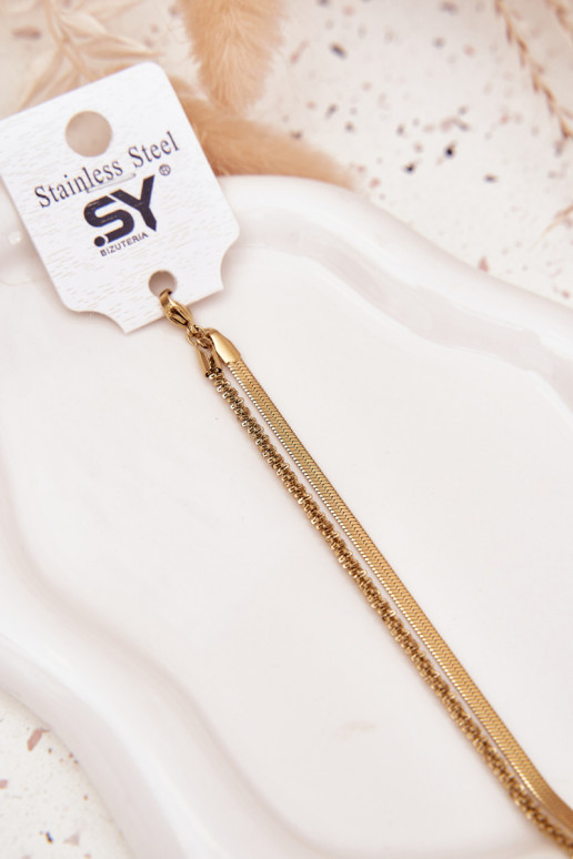 Double bracelet made of stainless steel gold