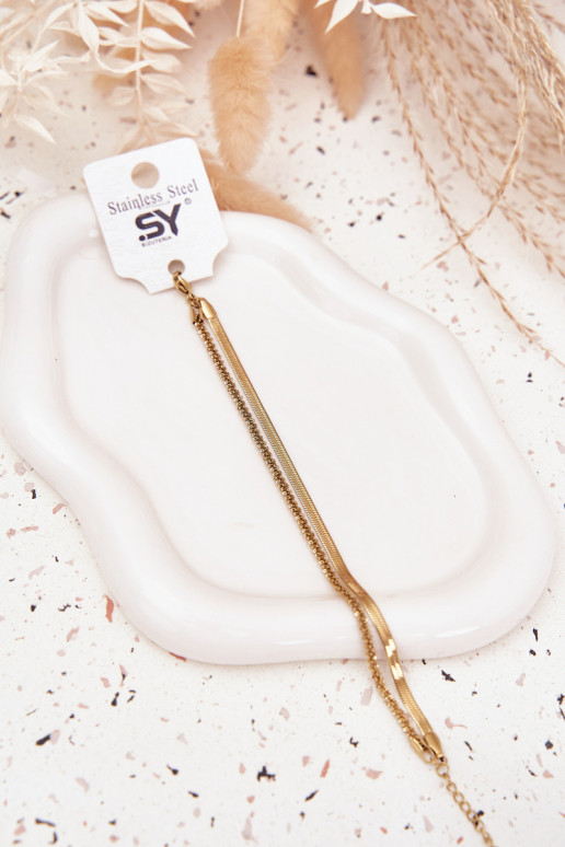 Double bracelet made of stainless steel gold