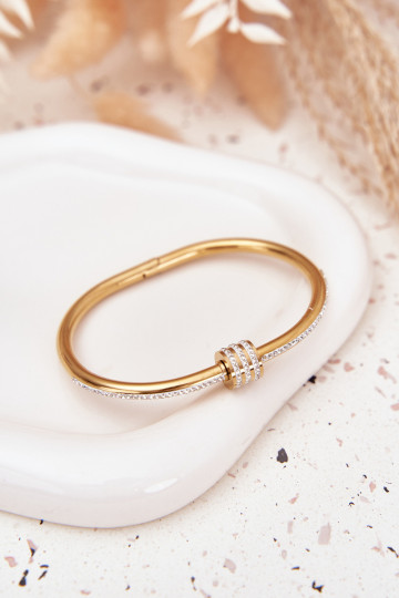 Women's Bracelet With Crystals Stainless Steel Gold 2