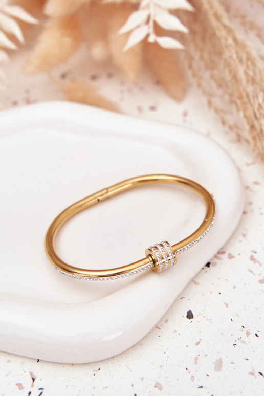 Women's Bracelet With Crystals Stainless Steel Gold