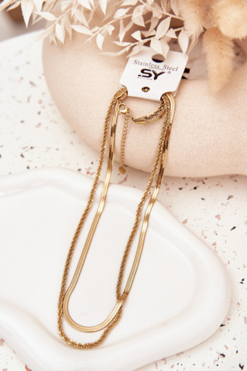 Double chain of surgical steel golden 2