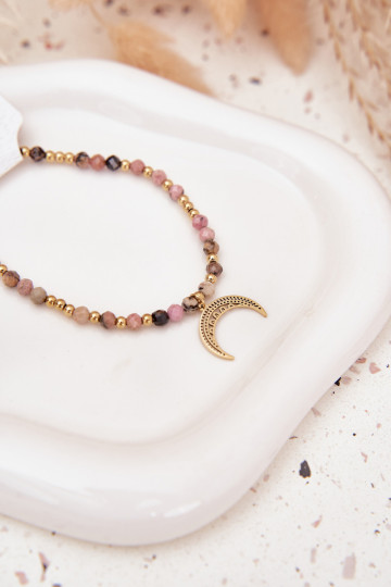 Bracelet with beads and golden moon 2