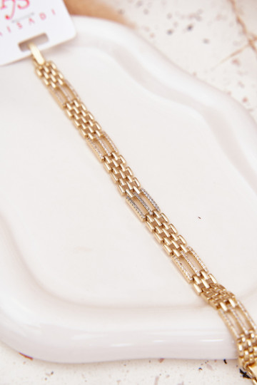 Ladies Bracelet Made of Surgical Steel with Crystals Gold 2