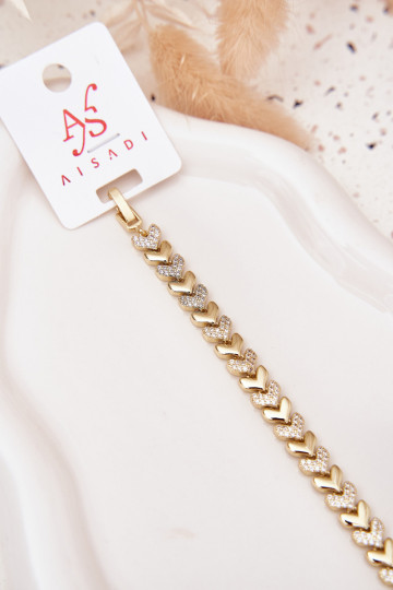 Women's Bracelet Hearts with Zirconia Gold 2