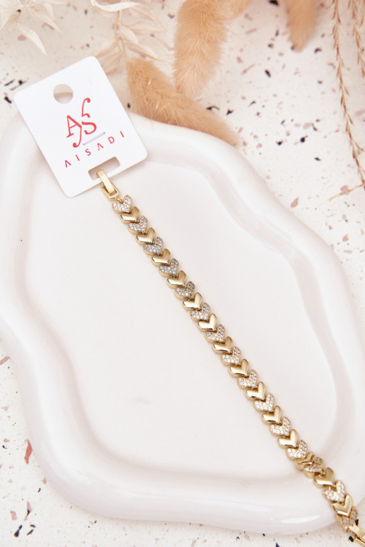 Women's Bracelet Hearts with Zirconia Gold