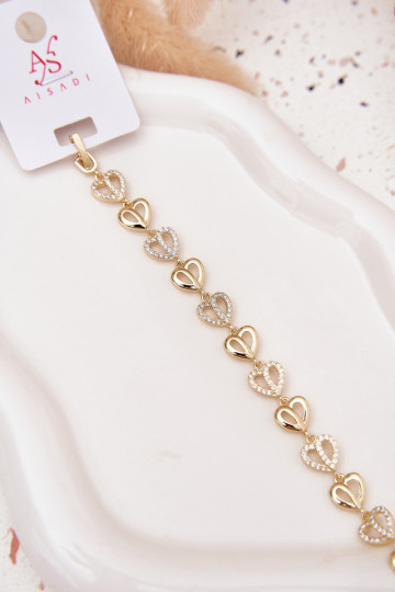 Bracelet of surgical steel with cubic zirconia gold 2